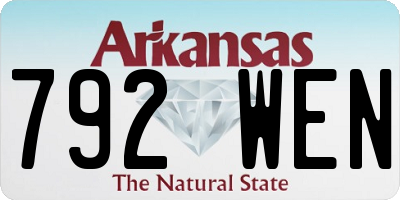 AR license plate 792WEN