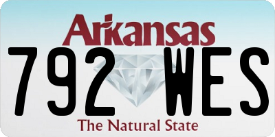 AR license plate 792WES