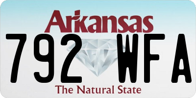 AR license plate 792WFA