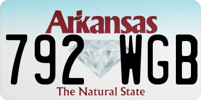 AR license plate 792WGB