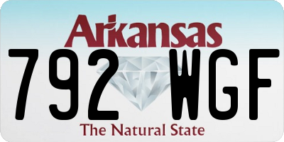 AR license plate 792WGF