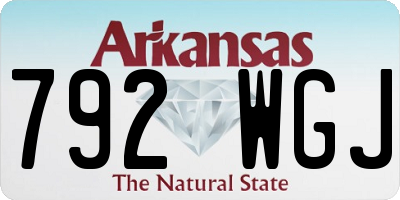 AR license plate 792WGJ