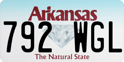 AR license plate 792WGL