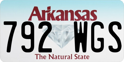 AR license plate 792WGS
