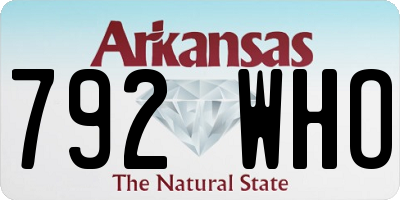 AR license plate 792WHO