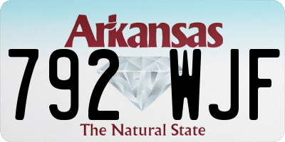 AR license plate 792WJF