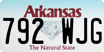 AR license plate 792WJG