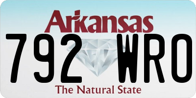 AR license plate 792WRO