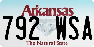 AR license plate 792WSA