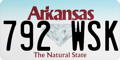 AR license plate 792WSK