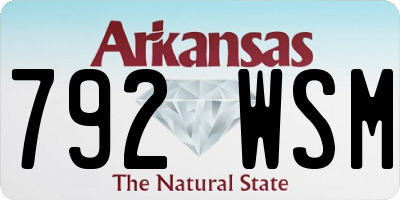 AR license plate 792WSM