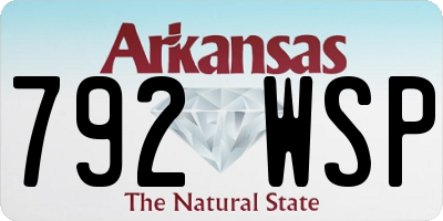 AR license plate 792WSP