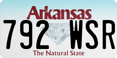 AR license plate 792WSR