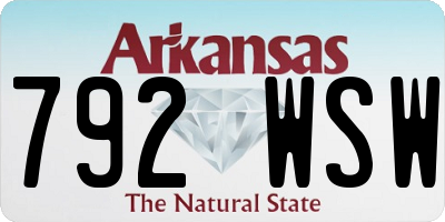 AR license plate 792WSW