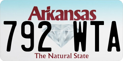 AR license plate 792WTA