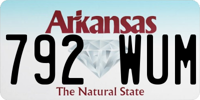 AR license plate 792WUM