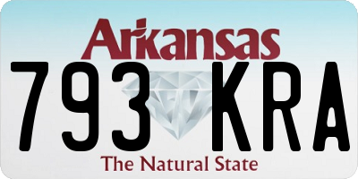AR license plate 793KRA