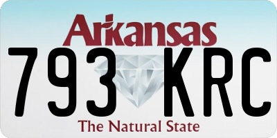 AR license plate 793KRC