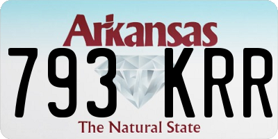 AR license plate 793KRR