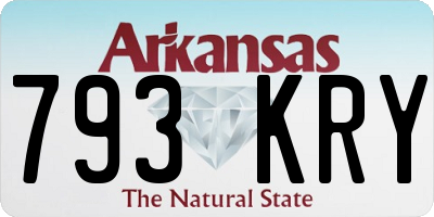 AR license plate 793KRY