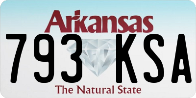 AR license plate 793KSA