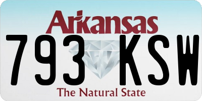AR license plate 793KSW