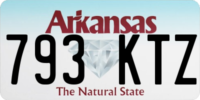 AR license plate 793KTZ