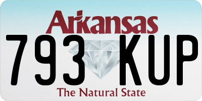 AR license plate 793KUP