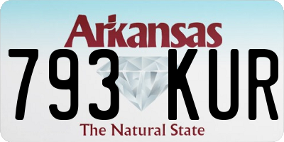 AR license plate 793KUR