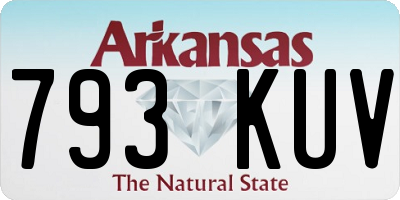 AR license plate 793KUV