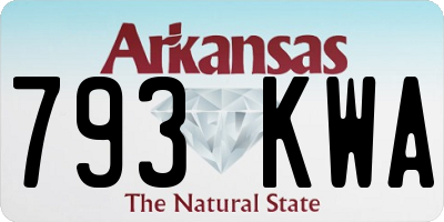 AR license plate 793KWA