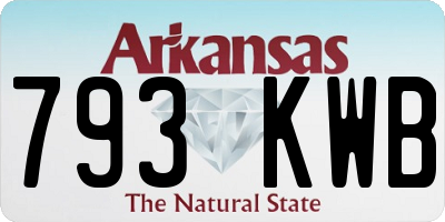 AR license plate 793KWB