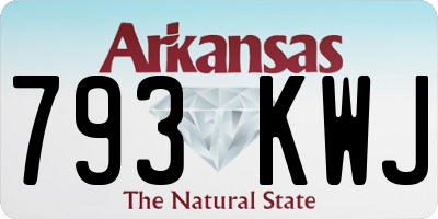 AR license plate 793KWJ