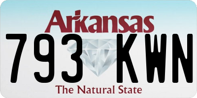 AR license plate 793KWN