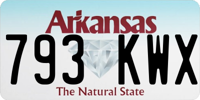 AR license plate 793KWX