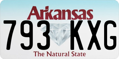 AR license plate 793KXG