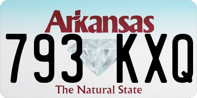 AR license plate 793KXQ