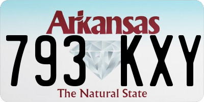 AR license plate 793KXY