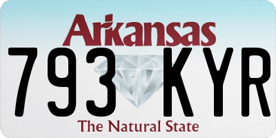 AR license plate 793KYR
