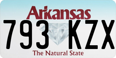 AR license plate 793KZX