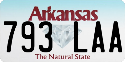 AR license plate 793LAA