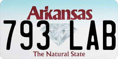 AR license plate 793LAB