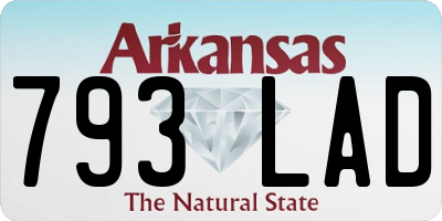 AR license plate 793LAD