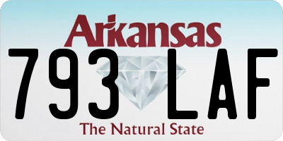 AR license plate 793LAF