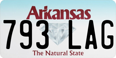 AR license plate 793LAG
