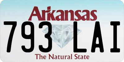 AR license plate 793LAI