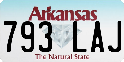 AR license plate 793LAJ