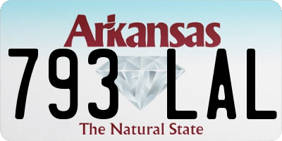 AR license plate 793LAL