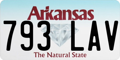 AR license plate 793LAV