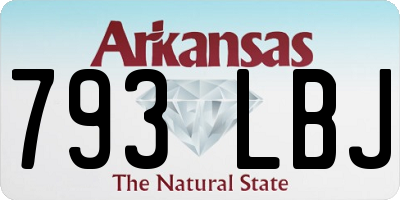 AR license plate 793LBJ